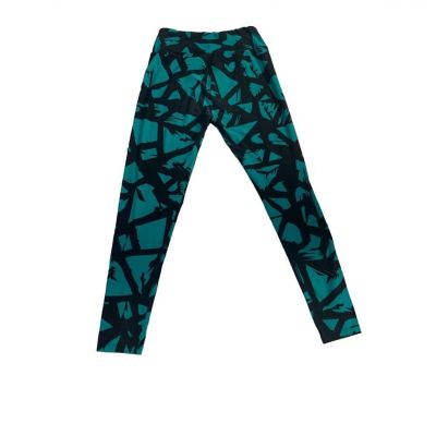 LuLaRoe Stylish Teal and Black Abstract Print Leggings Workout Yoga Pants